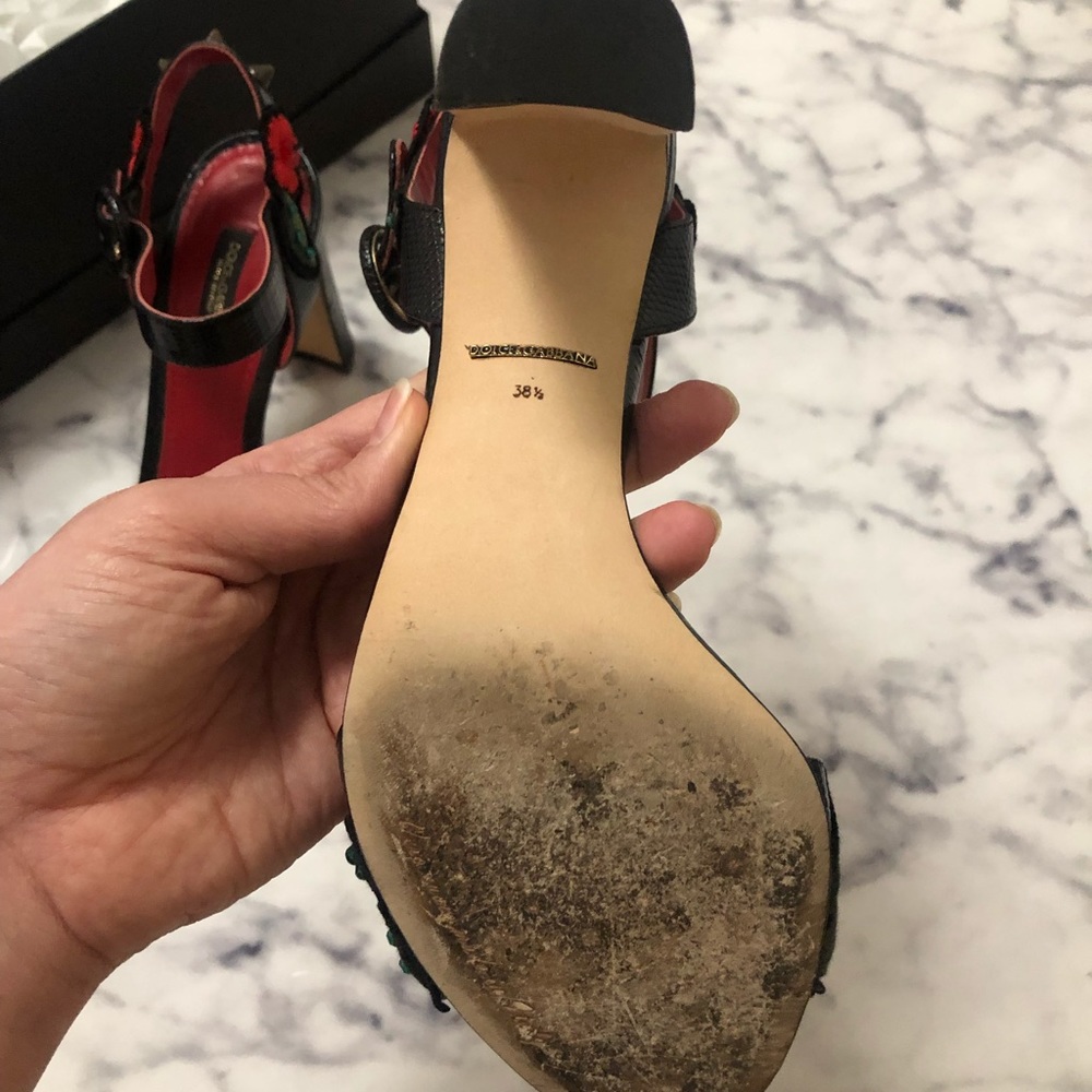 Dolce & Gabbana Embossed Leather Heels - Picture 8 of 16